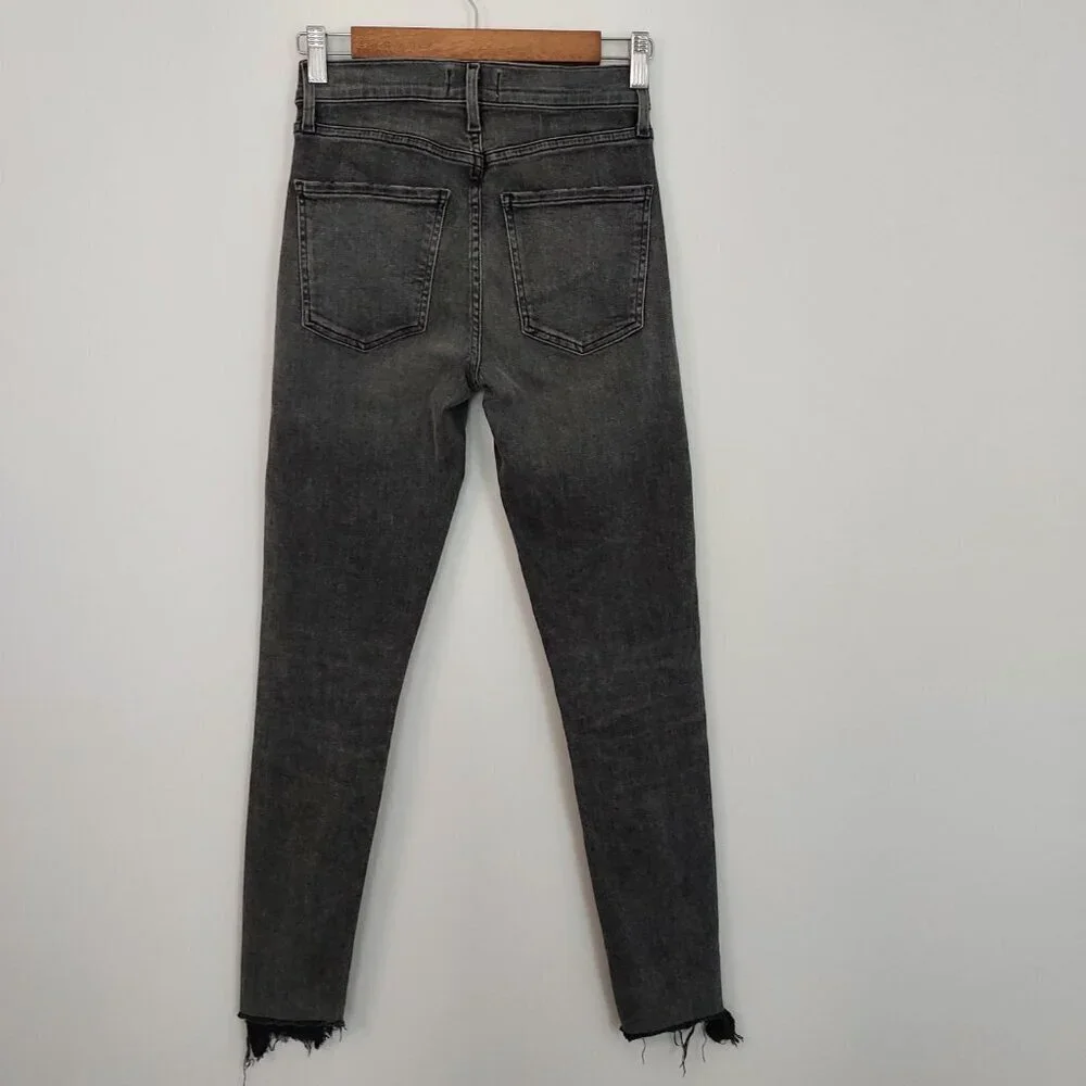 Agolde Sophie Hi Rise Skinny Raw Hem Washed Black/Gray Jeans Size 25